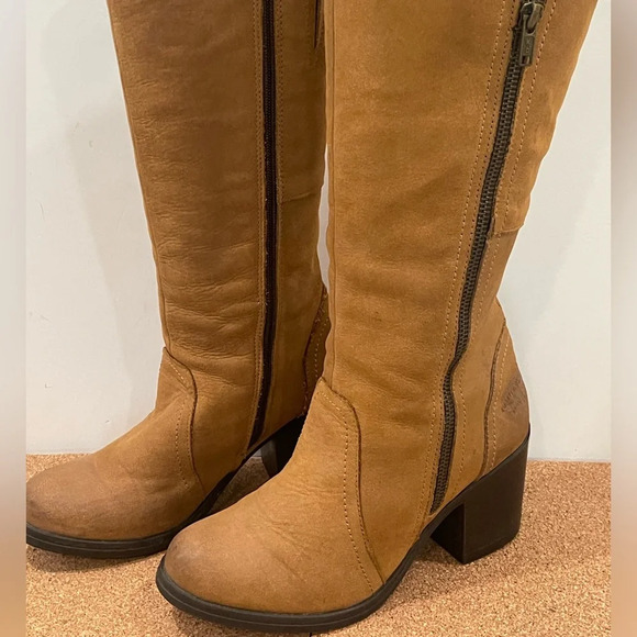 Vintage Levi’s Leather tan block heel riding western cowgirl cowboy boots sz 6 - Picture 1 of 17